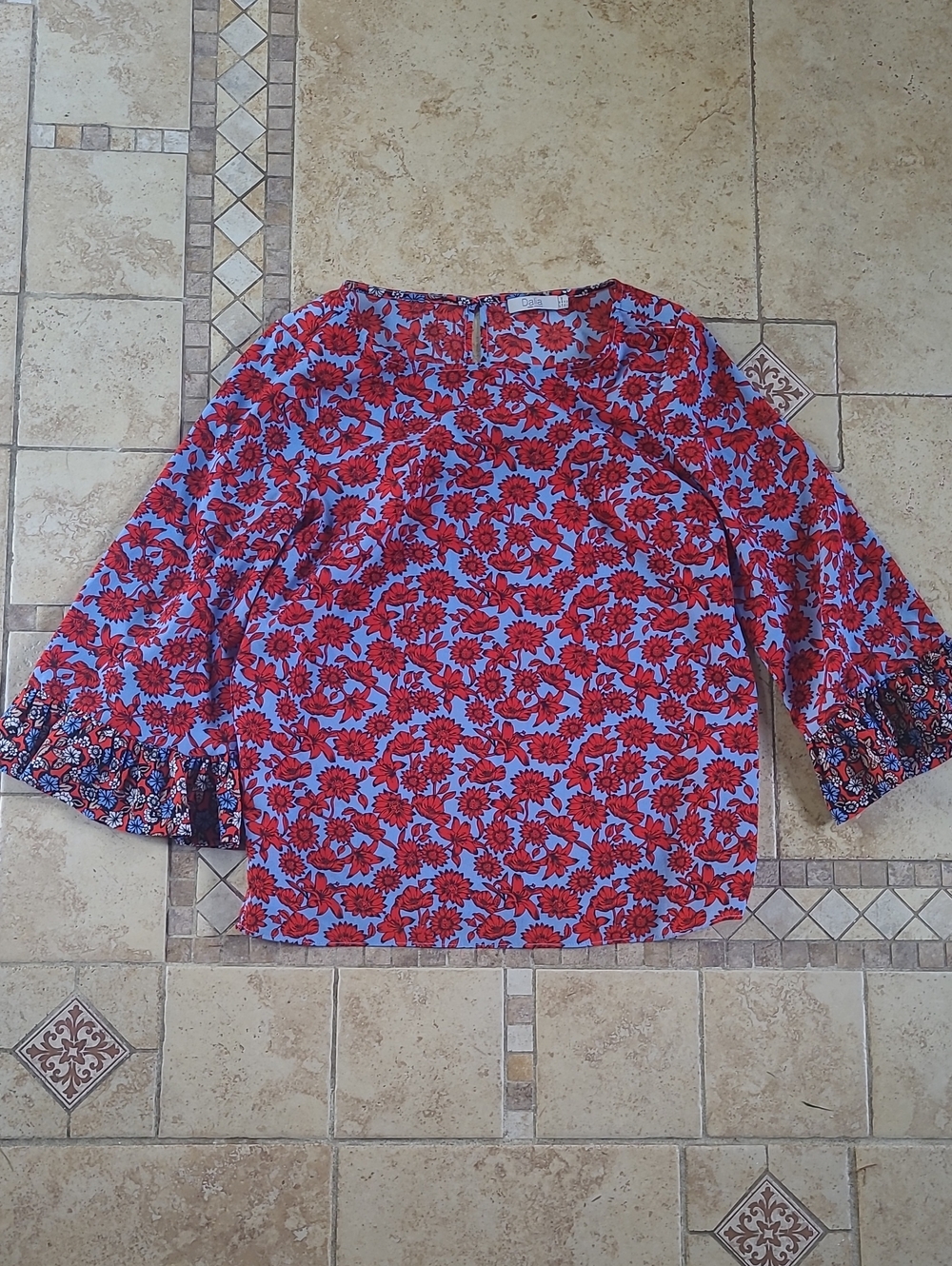 Dalia Red Floral Blouse